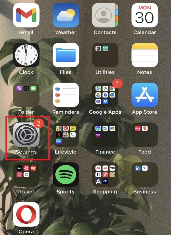 Open the Settings app on your iPhone