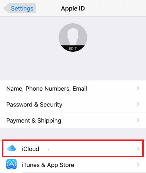 Open your iPhone’s Settings and navigate iCloud.