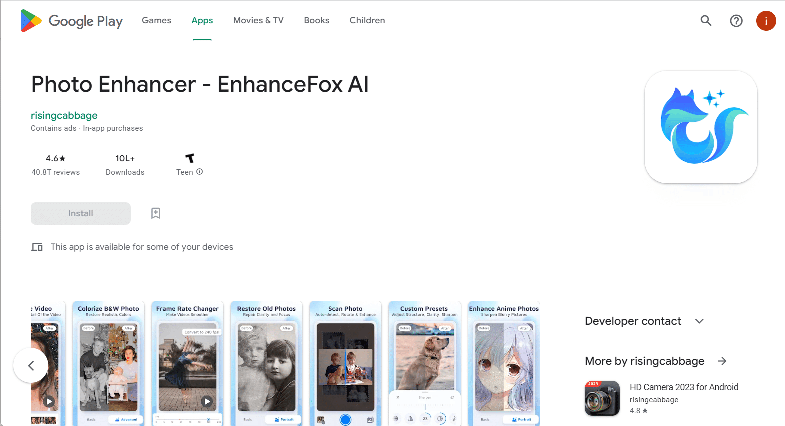 Photo Enhancer: EnhanceFox AI