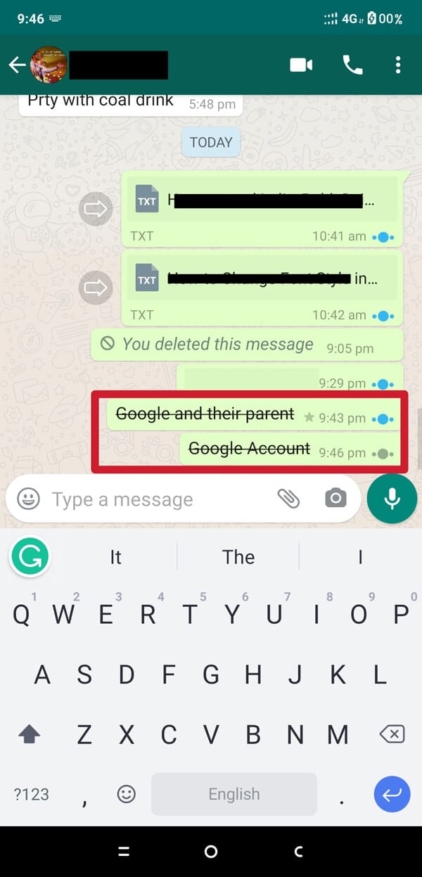 Now sent the message, and it will be delivered in the Strikethrough format. | How to Change Font Style in WhatsApp