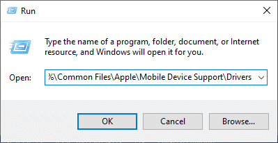 Press the Windows + R keys and open the Run command | Windows 10 Not Recognizing iPhone-Fixed