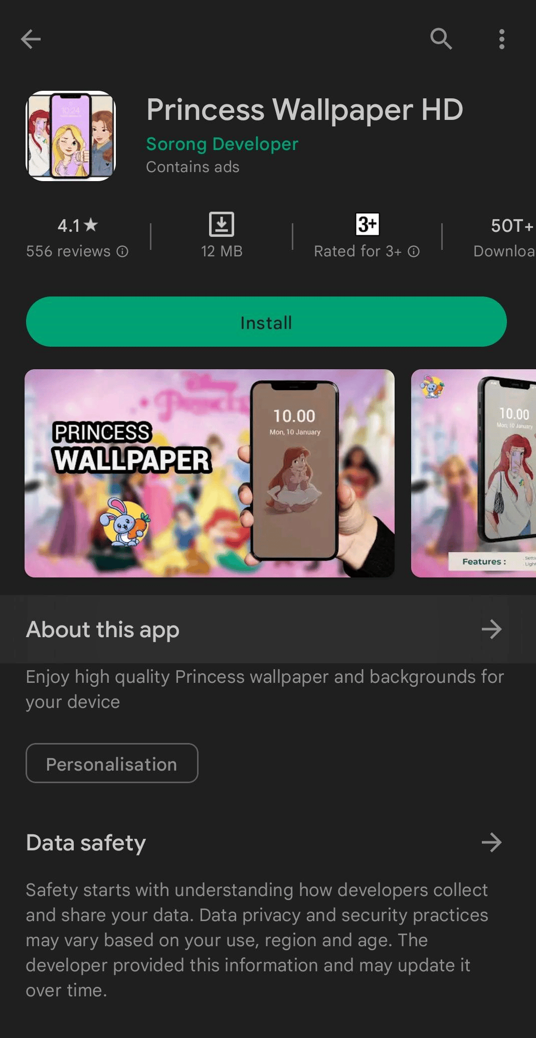 Princess Wallpaper HD Play Store | best Disney wallpaper apps