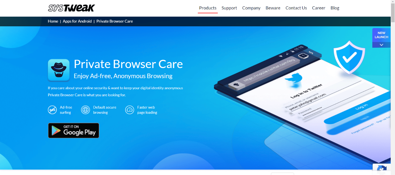 Private Browser Care. best web browser for Android