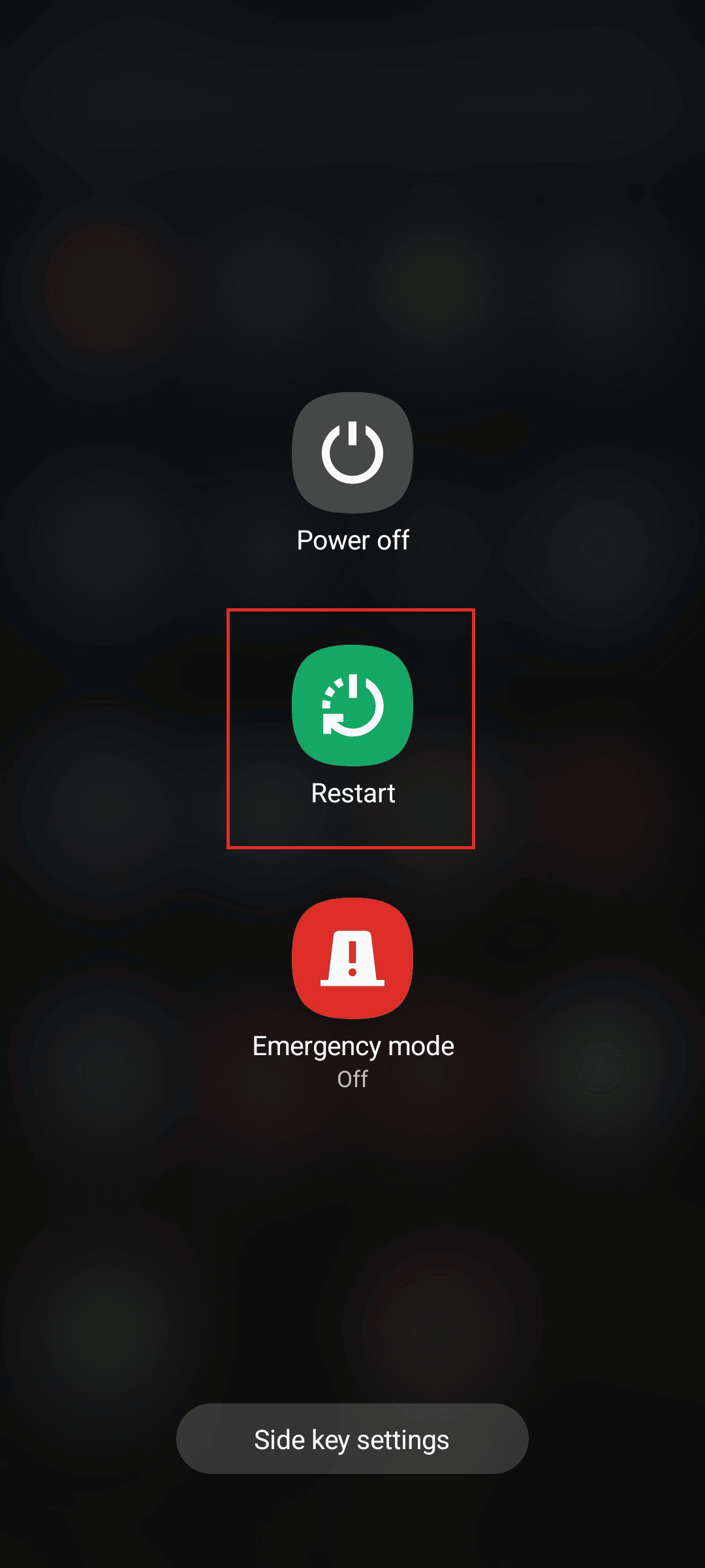 restart icon. Fix Purple Screen of Death on Samsung Phone