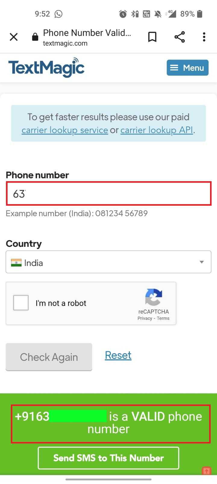 Result of verification of a valid number. How to Fix Error 98 SMS Termination Denied