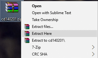 right click and select Extract here