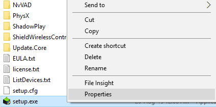 right click on setup.exe and select Properties