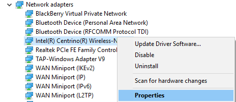 right click on your network adapter and select properties | Fix Network Adapter Error Code 31 in Device Manager