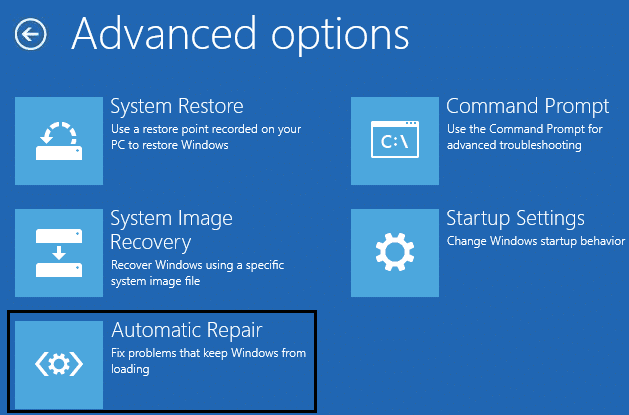run automatic repair to Fix or Repair Master Boot Record (MBR) in Windows 10