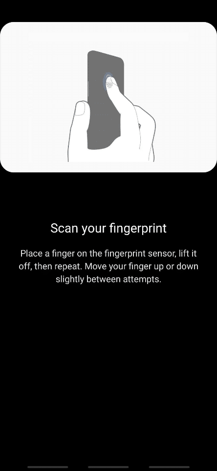 Scan your fingerprint as instructed on the screen