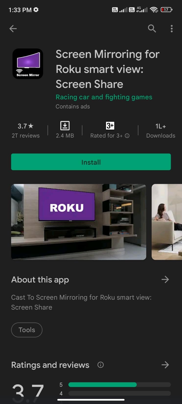 Screen Mirroring for Roku smart view Screen Share