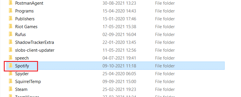 scroll down and select the Spotify folder in local folder of appdata. Fix Spotify Not Opening on Windows 10
