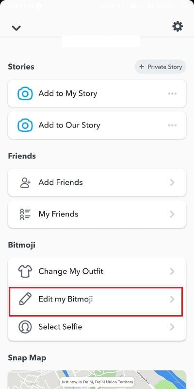 scroll down and tap on ‘Edit my bitmoji’ | How To Change Bitmoji Selfie On Snapchat