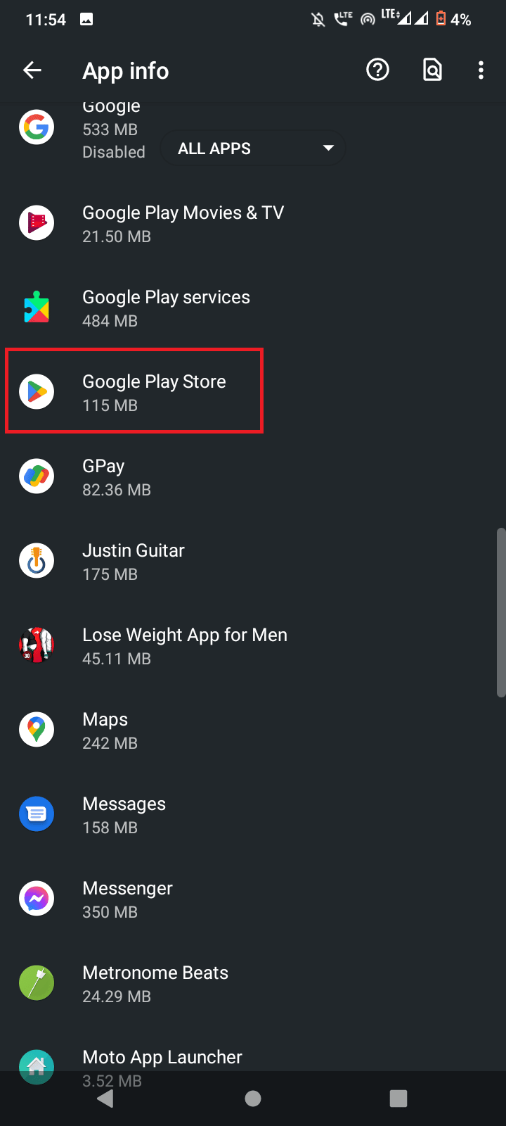 Search for the Google Playstore and tap on it