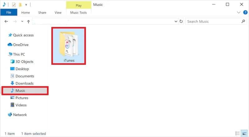 Search for the iTunes Music folder in the system and open it | The file “iTunes Library.itl” cannot be read- Fixed