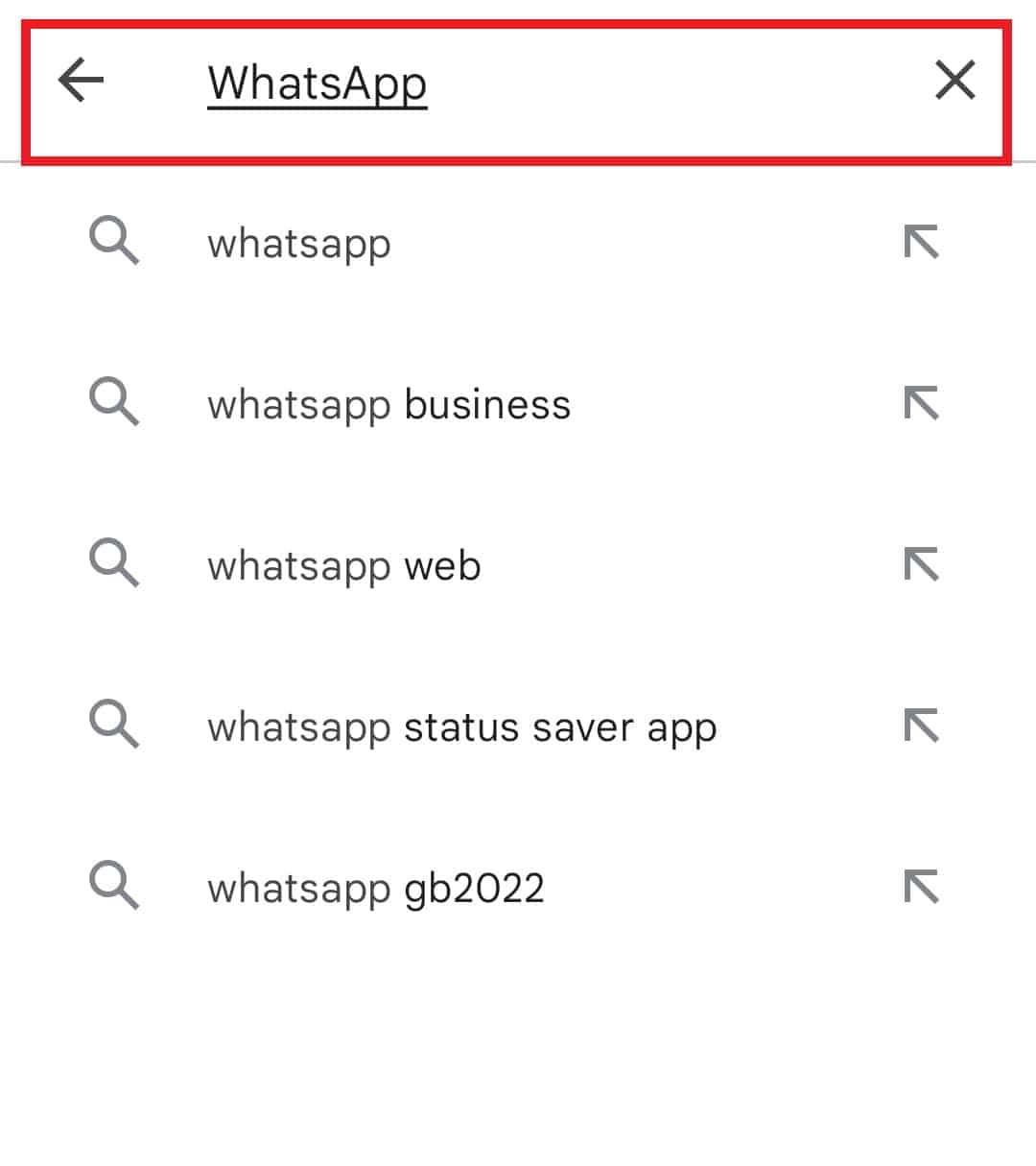 Търсене в WhatsApp