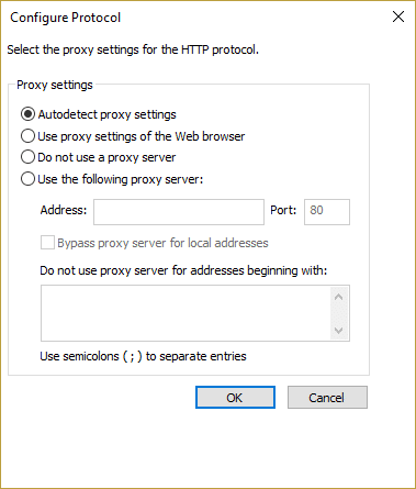 Select Autodetect proxy settings