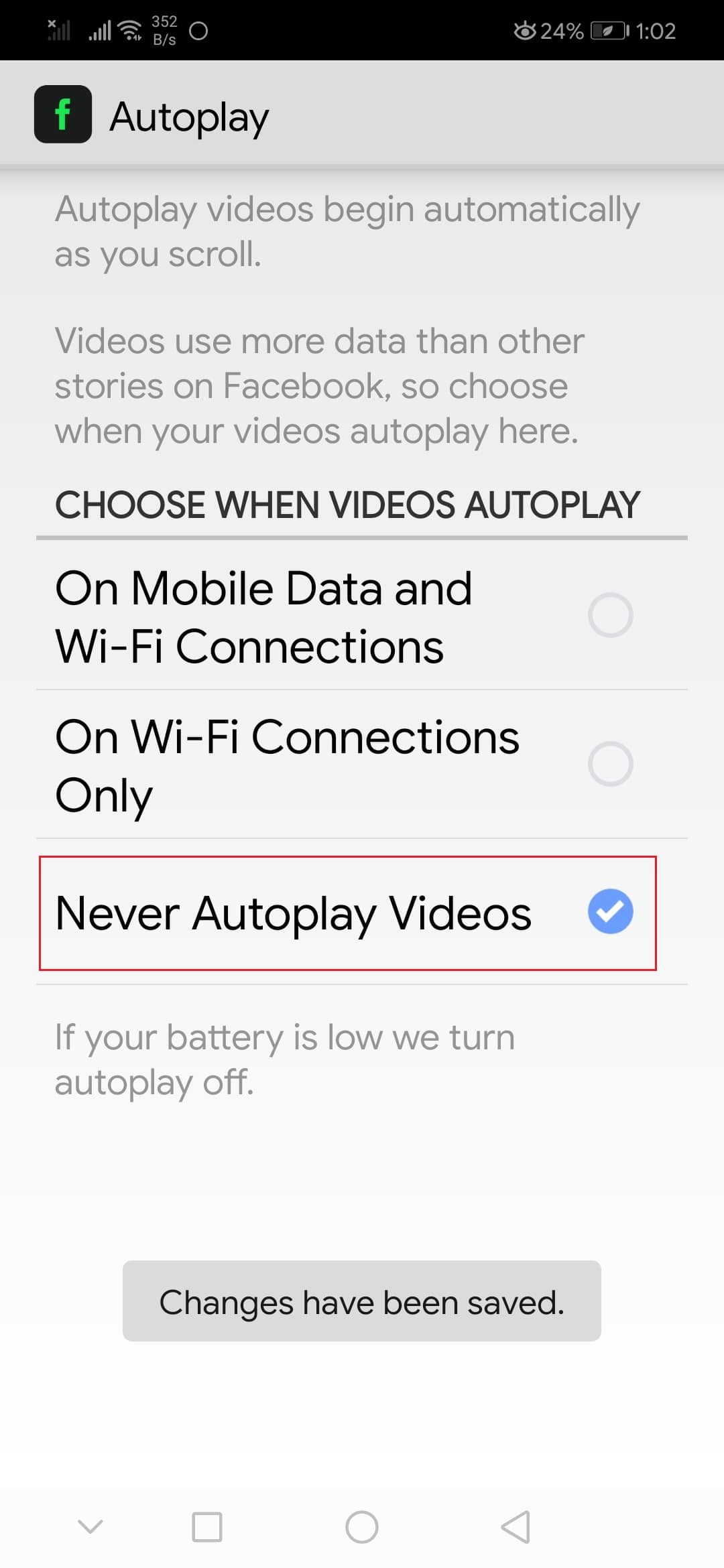 Never autoplay videos