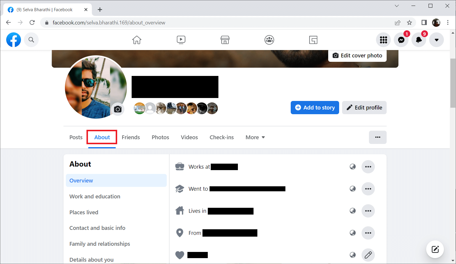 Select About tab. Fix Facebook Marketplace Not Working