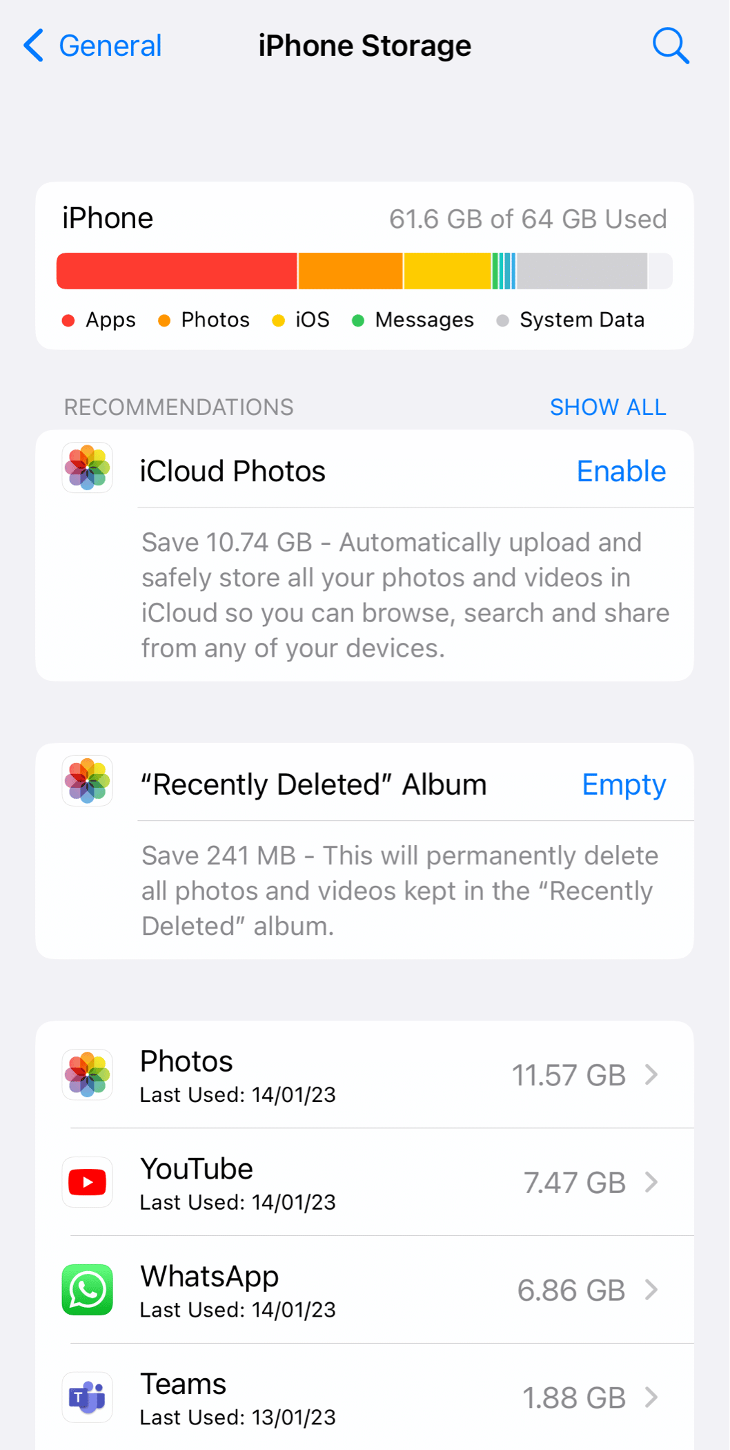 select an app which you no longer use
