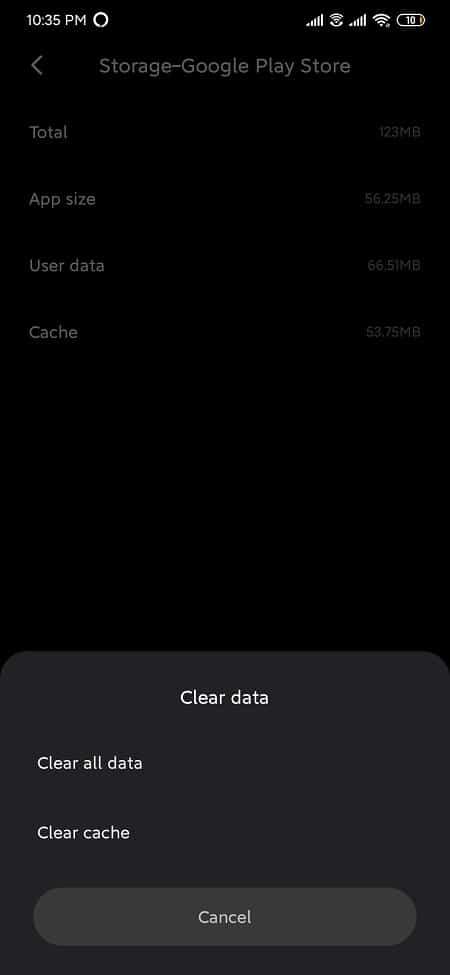 select clear all data/clear storage.