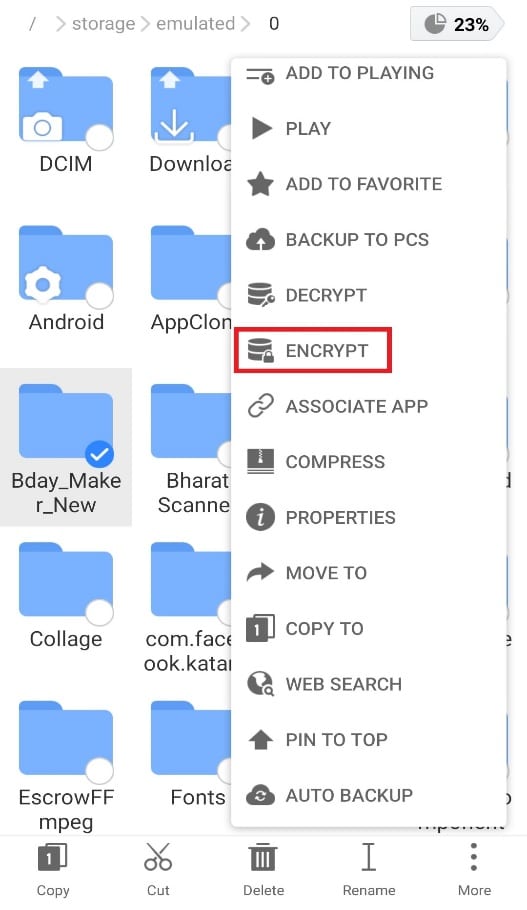 Select Encrypt. is it safe to delete estrongs