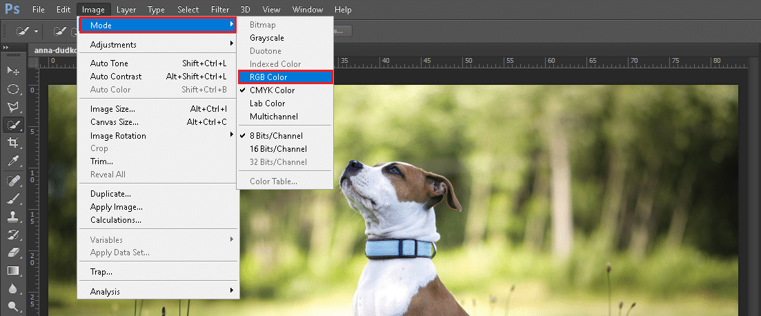 Select Mode menu and click on RGB Color option from the sub menu. How to Photoshop Convert to RGB