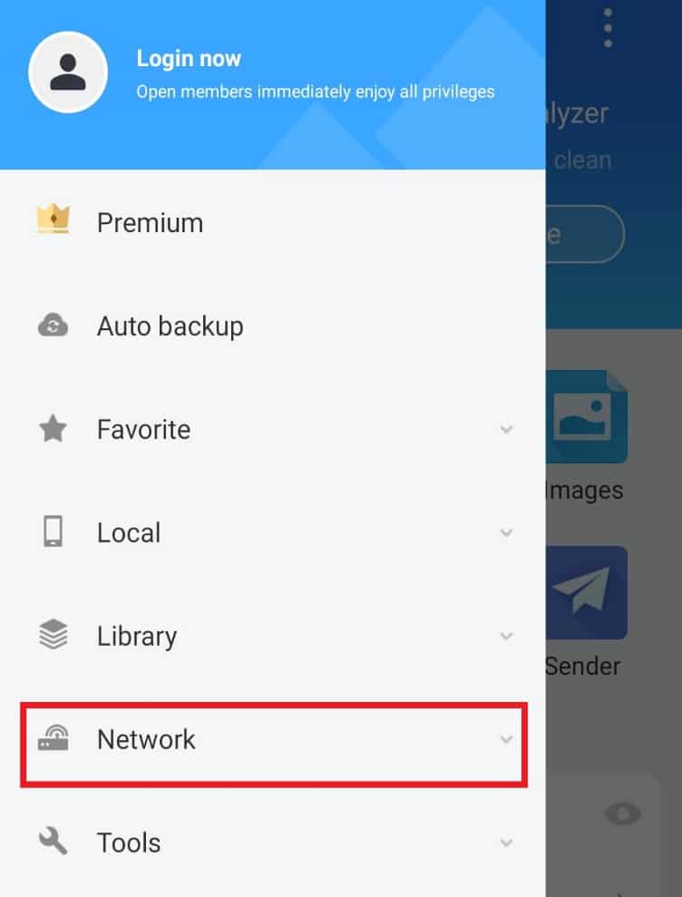 Select Network. How to Use .estrongs on Android