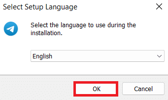select the desired language from the dropdown menu and click OK