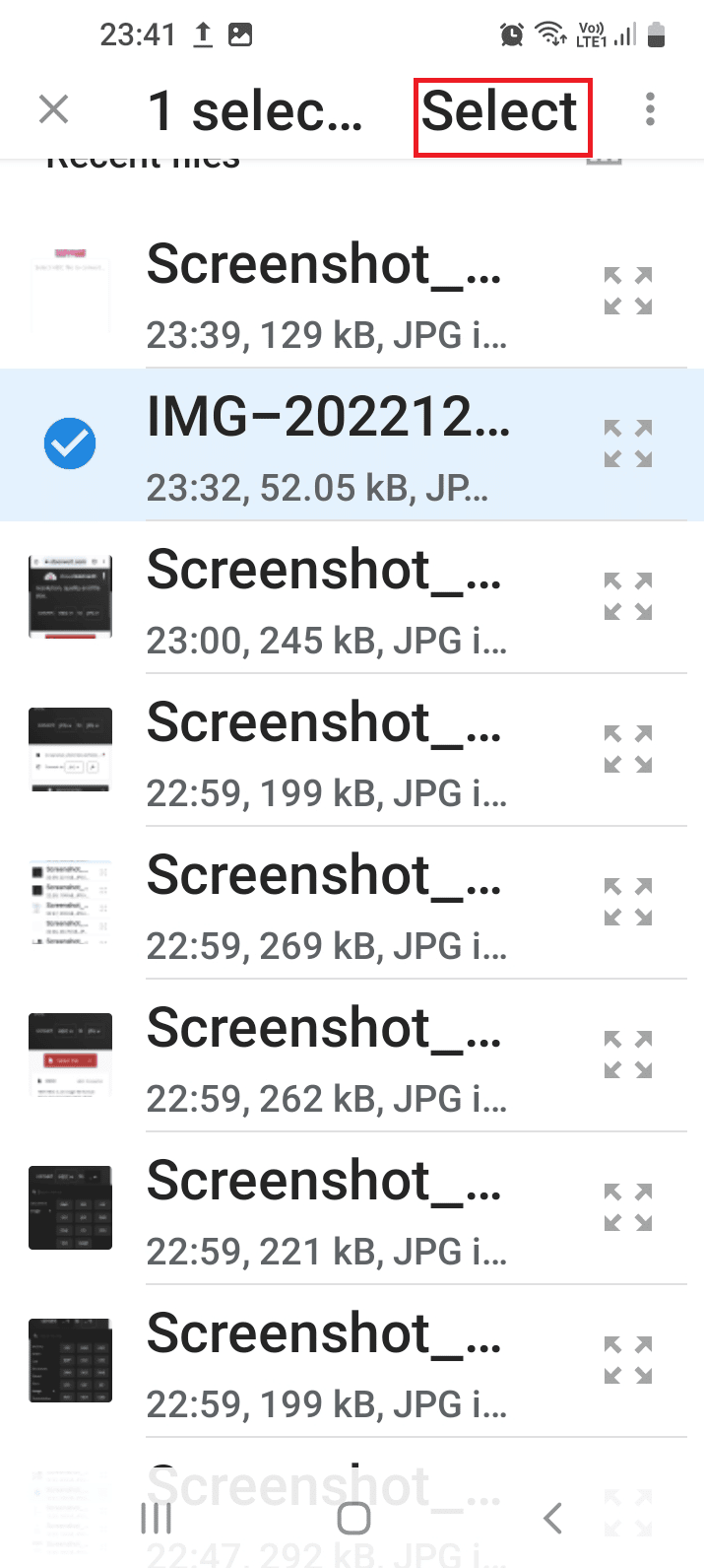 Select the file and tap on the Select option. How to Convert HEIC to JPG on Android