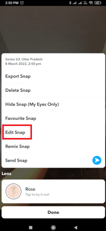 Select the option Edit Snaps. How to Put Snapchat filters on Pictures from Camera Roll