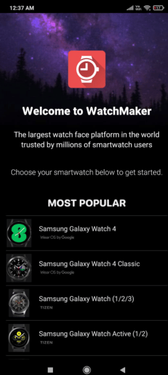 Select the Wear OS device you are currently using. How to get luxury watch faces