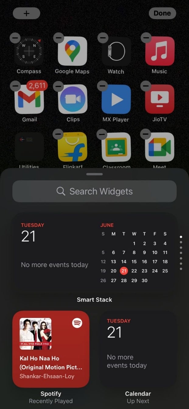 Select the widget of your choice.