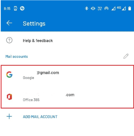 select your email account