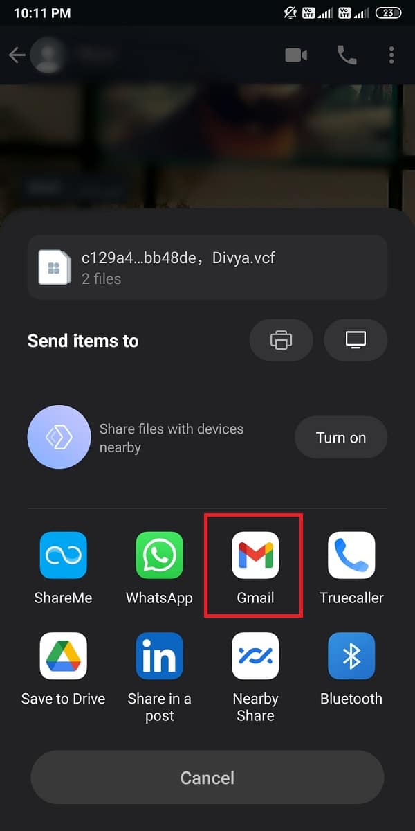 select your mail app from the list of applications that pops up.