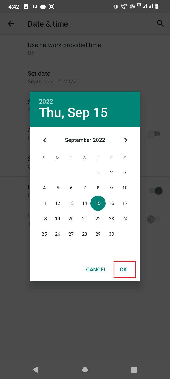 set the correct date