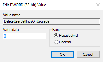 set the value of DeleteUserSettingsOnUpgrade to 0 in order to disable it