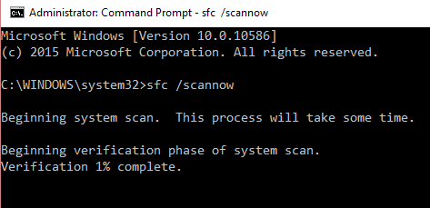 sfc scan now проверка системных файлов / исправить ошибку обновления Windows 10 0x8000ffff