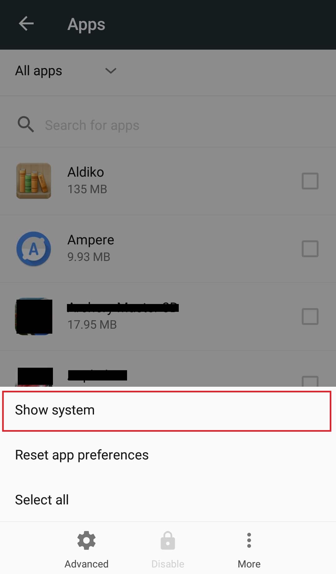 Show system option. How to Unhide Apps on Android