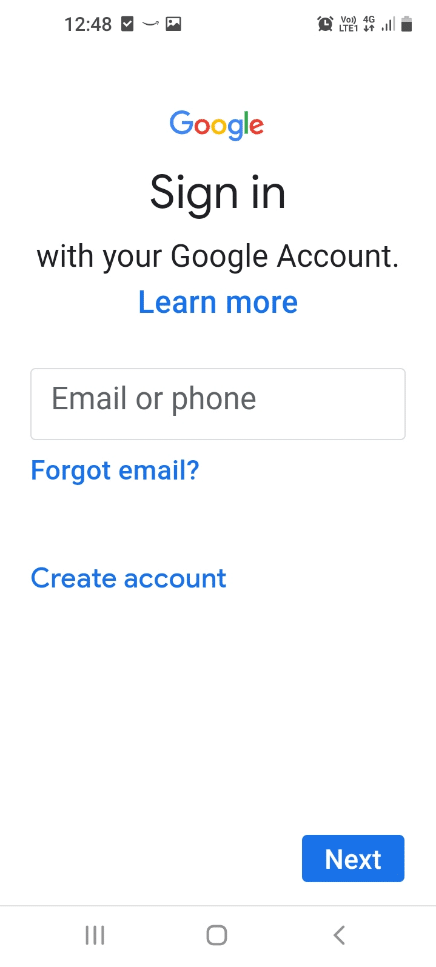 sign in to Google account
