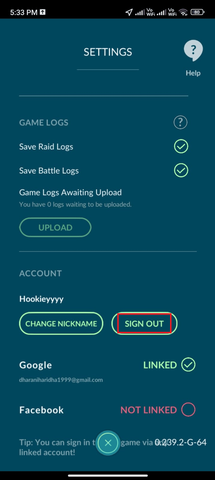 Sign out of your Pokémon Go app and then log in to health apps on your Android. fix Pokémon Go adventure sync not working