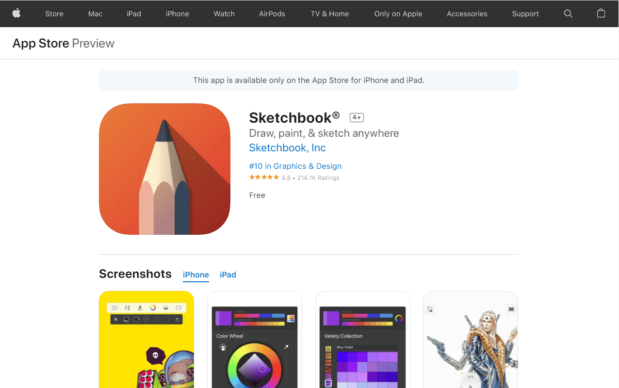 Sketchbook. Top 50 Best Free iPhone Apps
