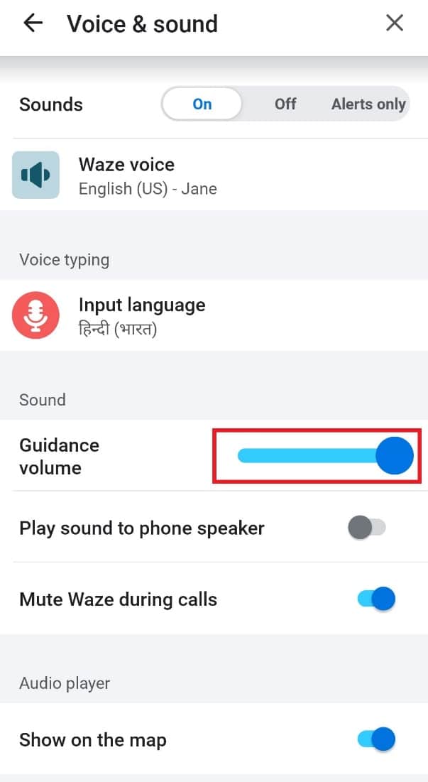 Slide Guidance volume bar to maximum. Fix Waze Sound Not Working on Android