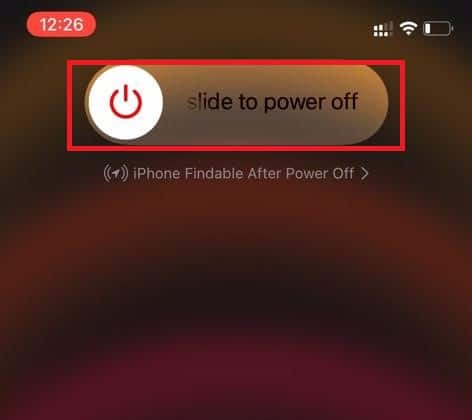 slide to power off iPhone Restart