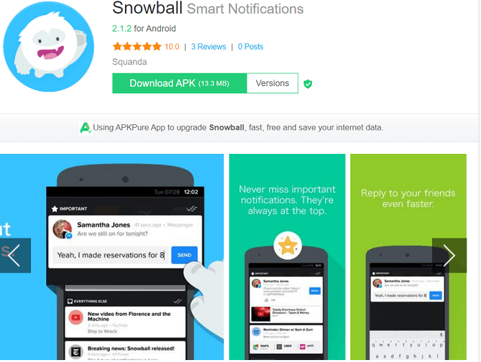 snowball smart notification