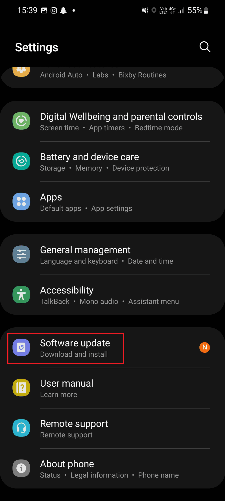 software update under settings. Fix WiFi Calling Not Working on Android