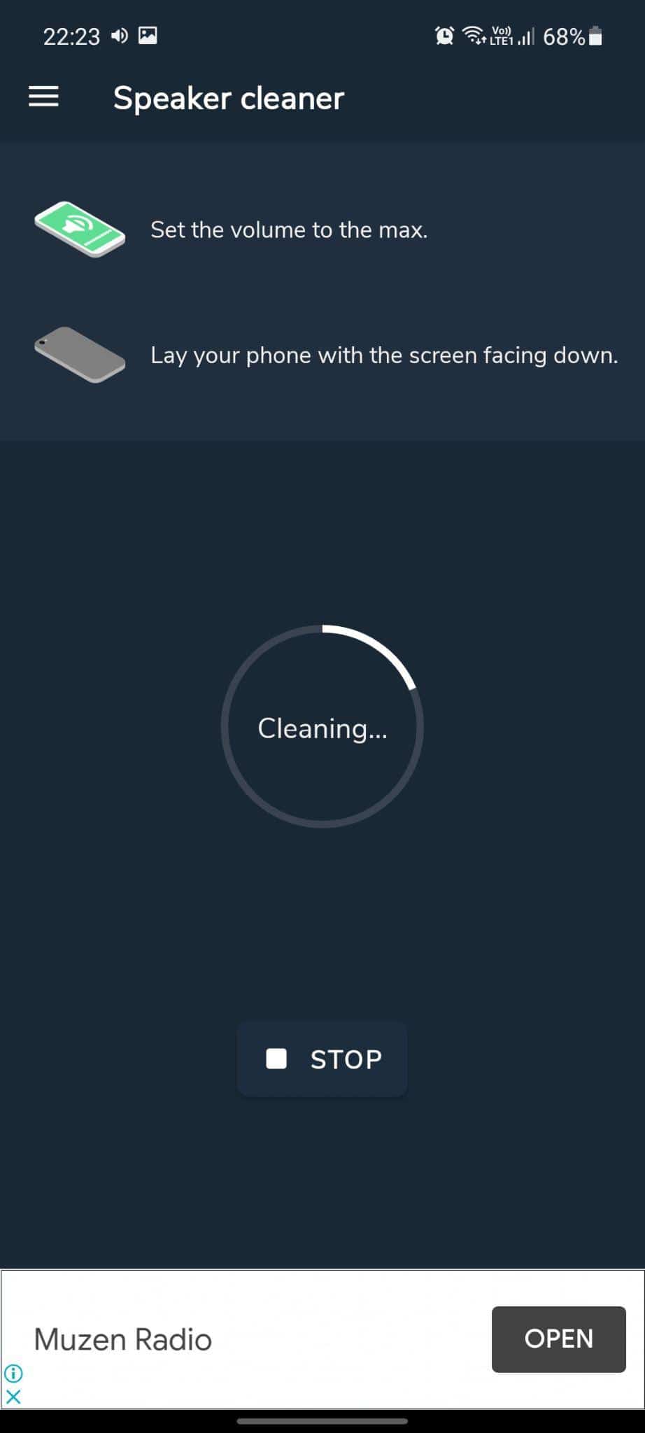 Speaker Cleaner Remove water & fix sound app Cleaning in process.