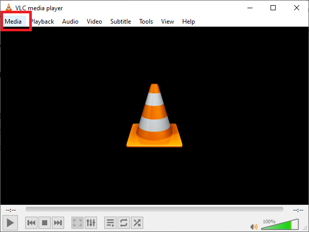 Start VLC Media Player and select Media.