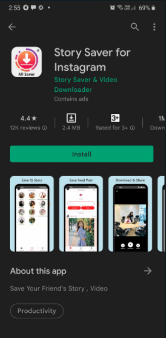 Сохранение историй для Instagram. Лучшее приложение для сохранения историй в Instagram для Android