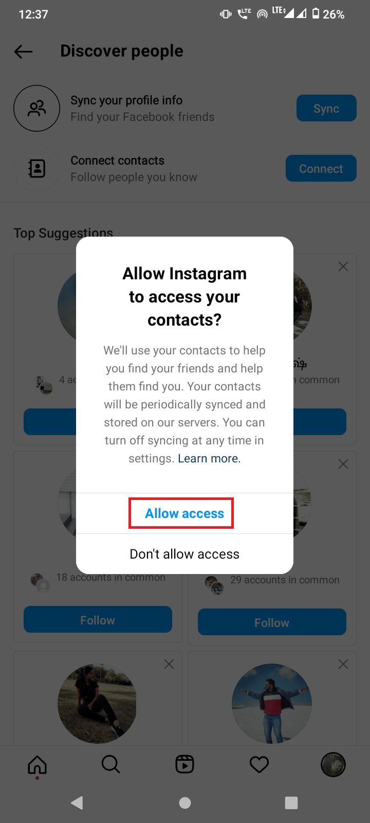 tap allow access
